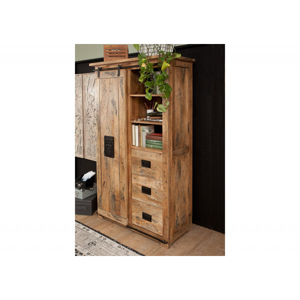 Massivmoebel24 Railway 1 Door Wardrobe Wayfair.co.uk